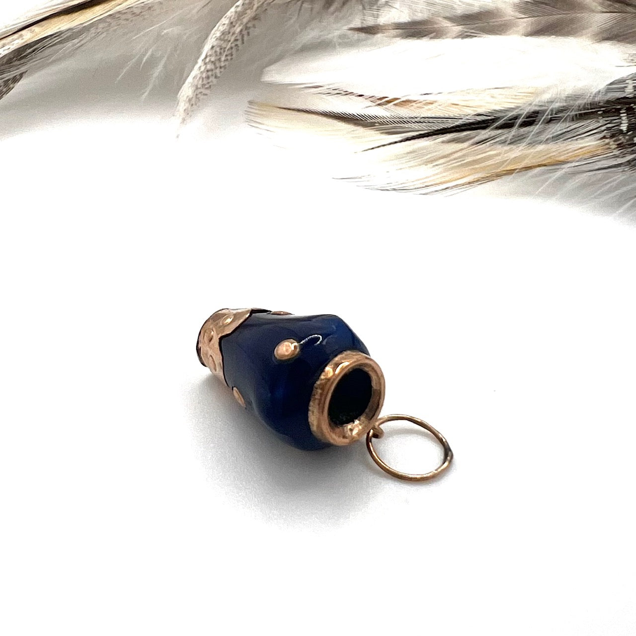 Vintage Italian Mano Figa Murano Cobalt Glass Vase Charm