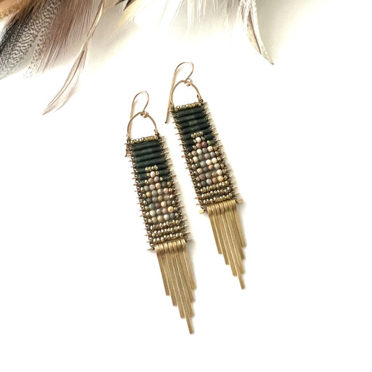 Demimonde Jade and Jasper Tapestry Earrings