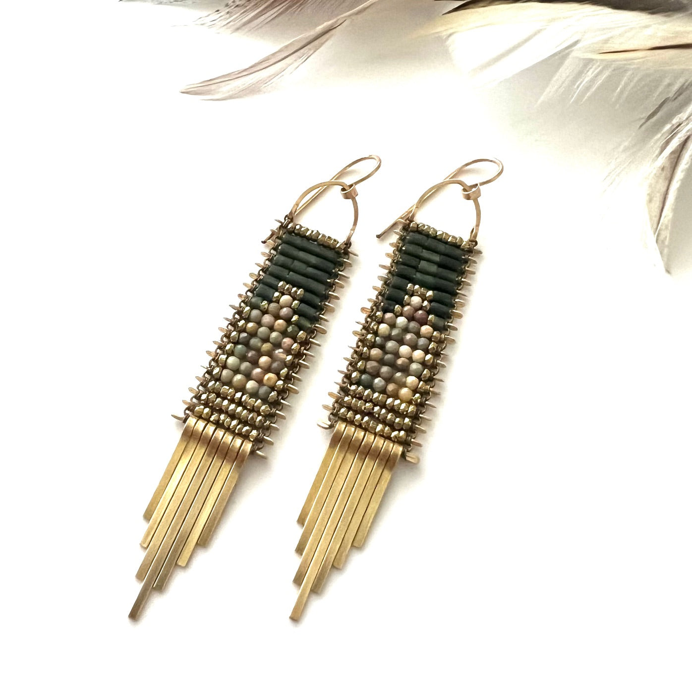 Demimonde Jade and Jasper Tapestry Earrings