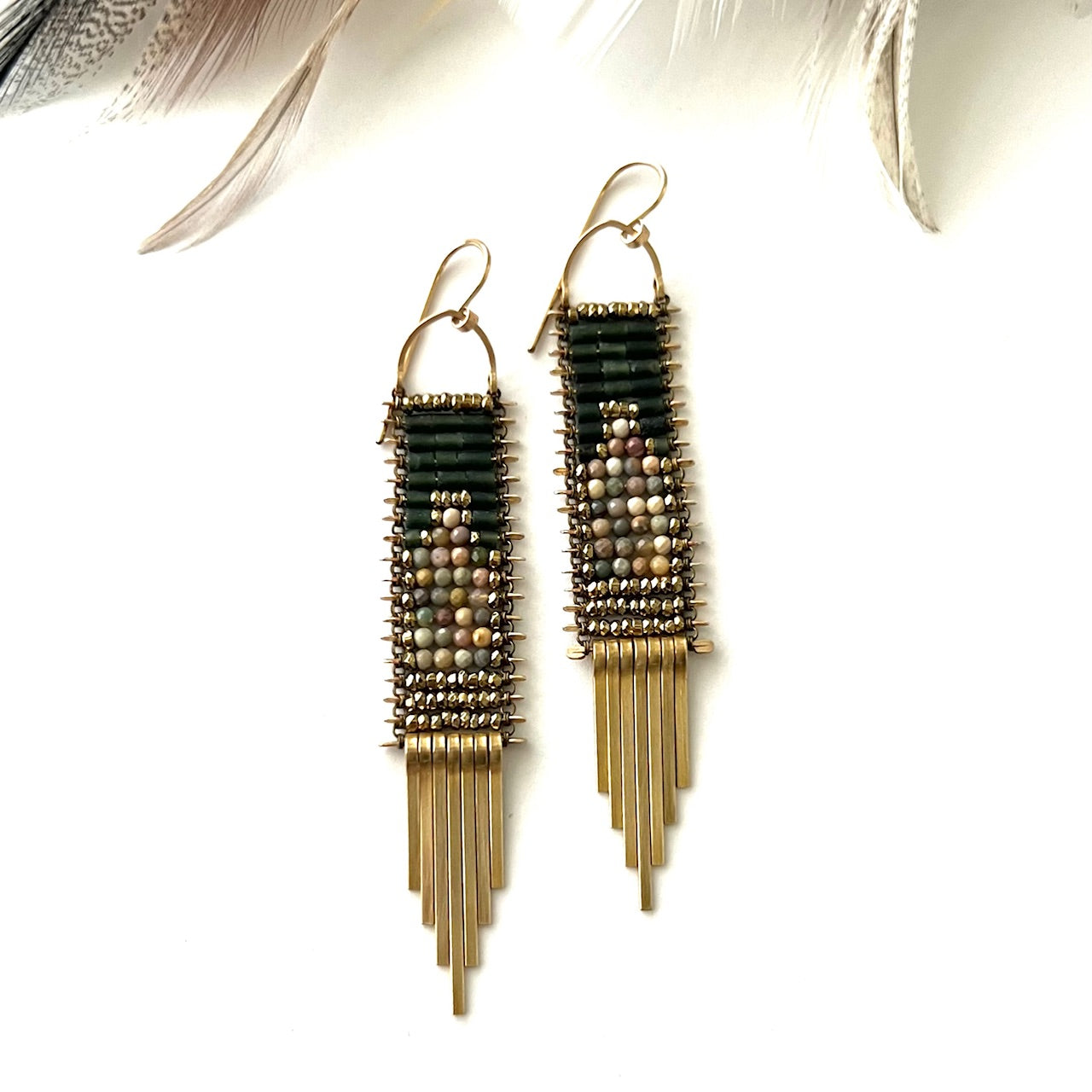 Demimonde Jade and Jasper Tapestry Earrings