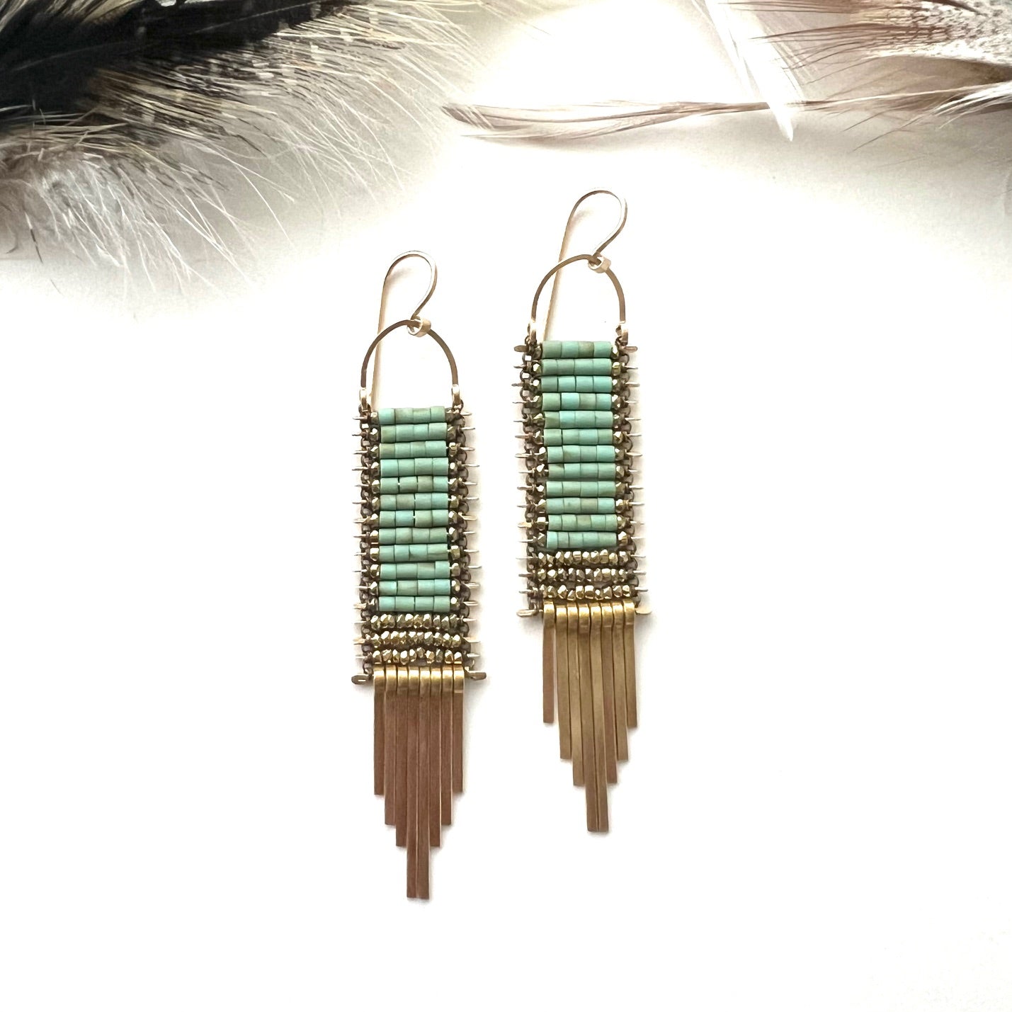 Demimonde Green Turquoise Tapestry Earrings