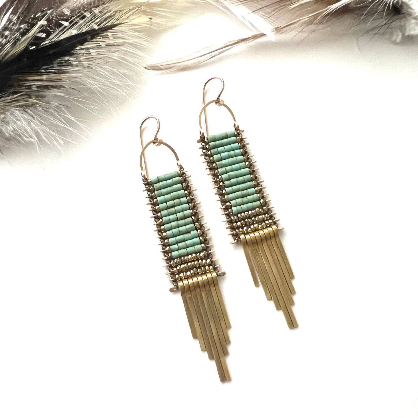 Demimonde Green Turquoise Tapestry Earrings