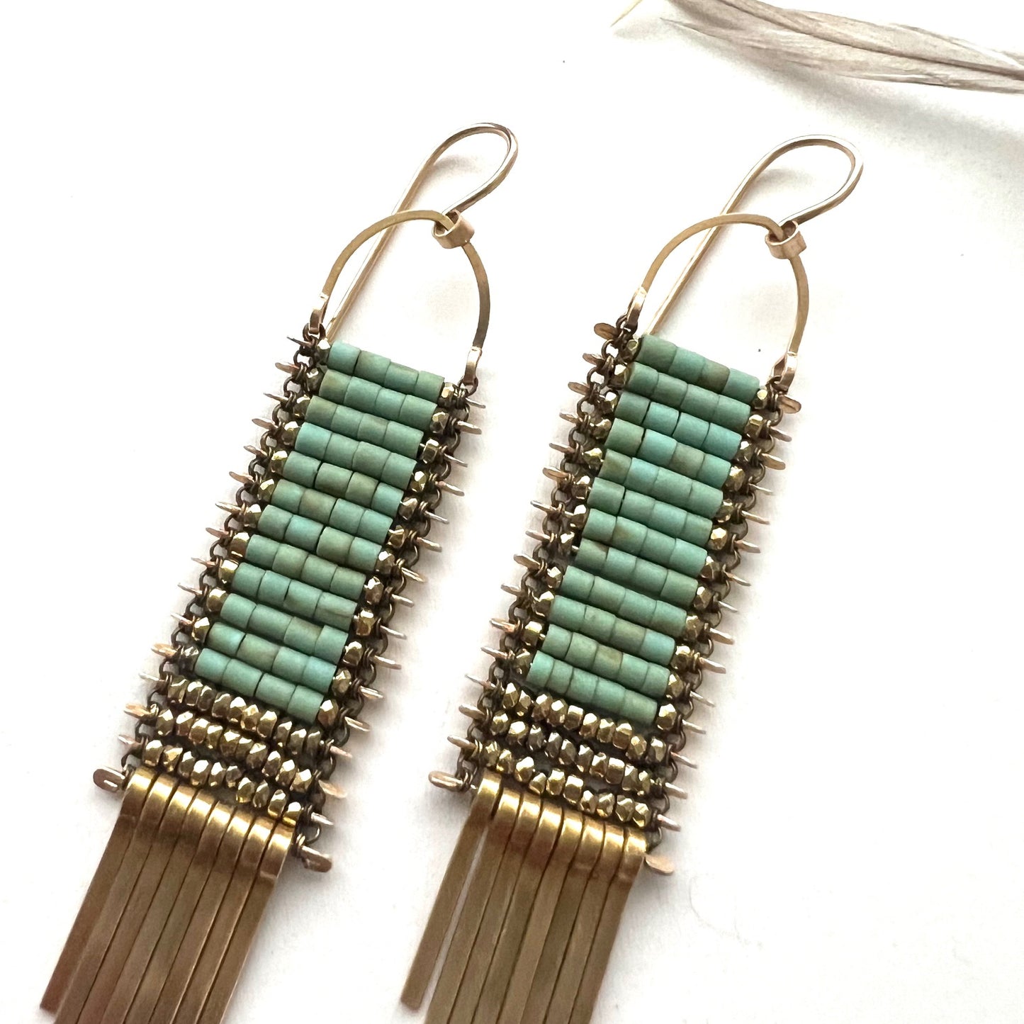 Demimonde Green Turquoise Tapestry Earrings
