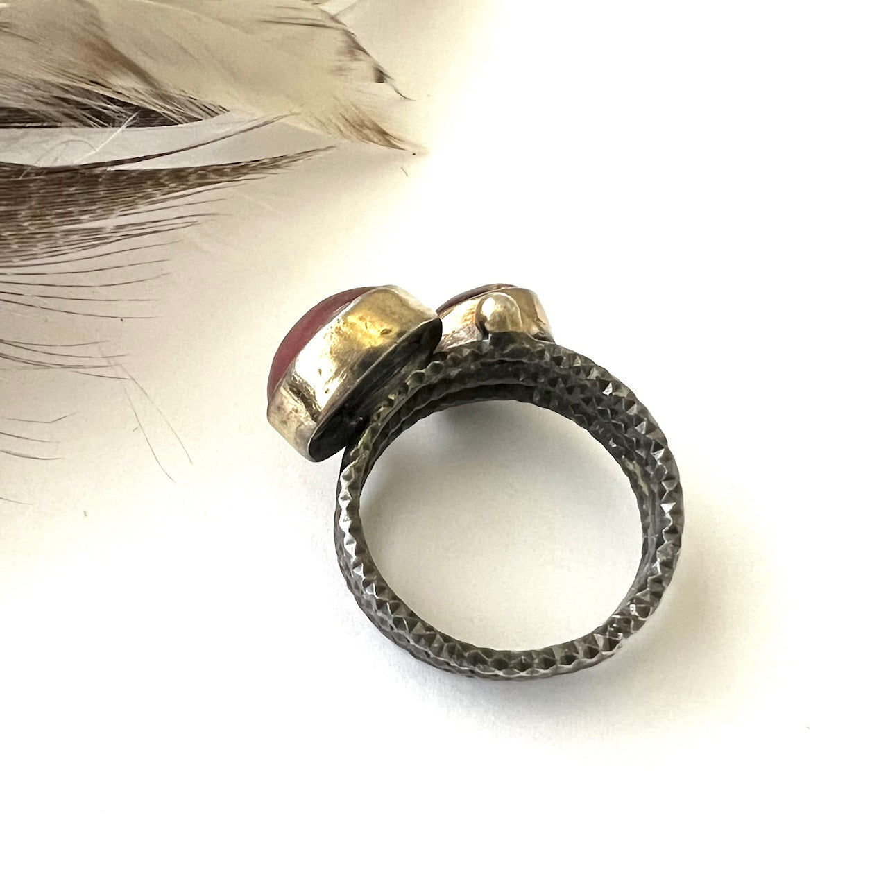 Vintage Pink Tourmaline Art School Ring - size 8