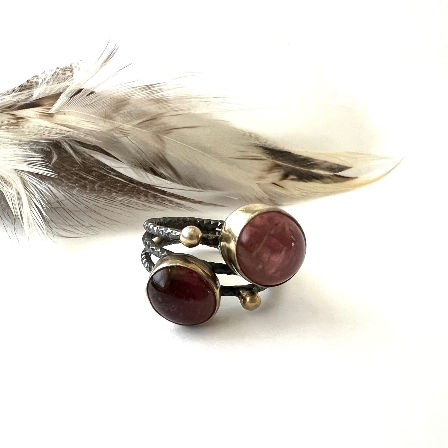 Vintage Pink Tourmaline Art School Ring - size 8