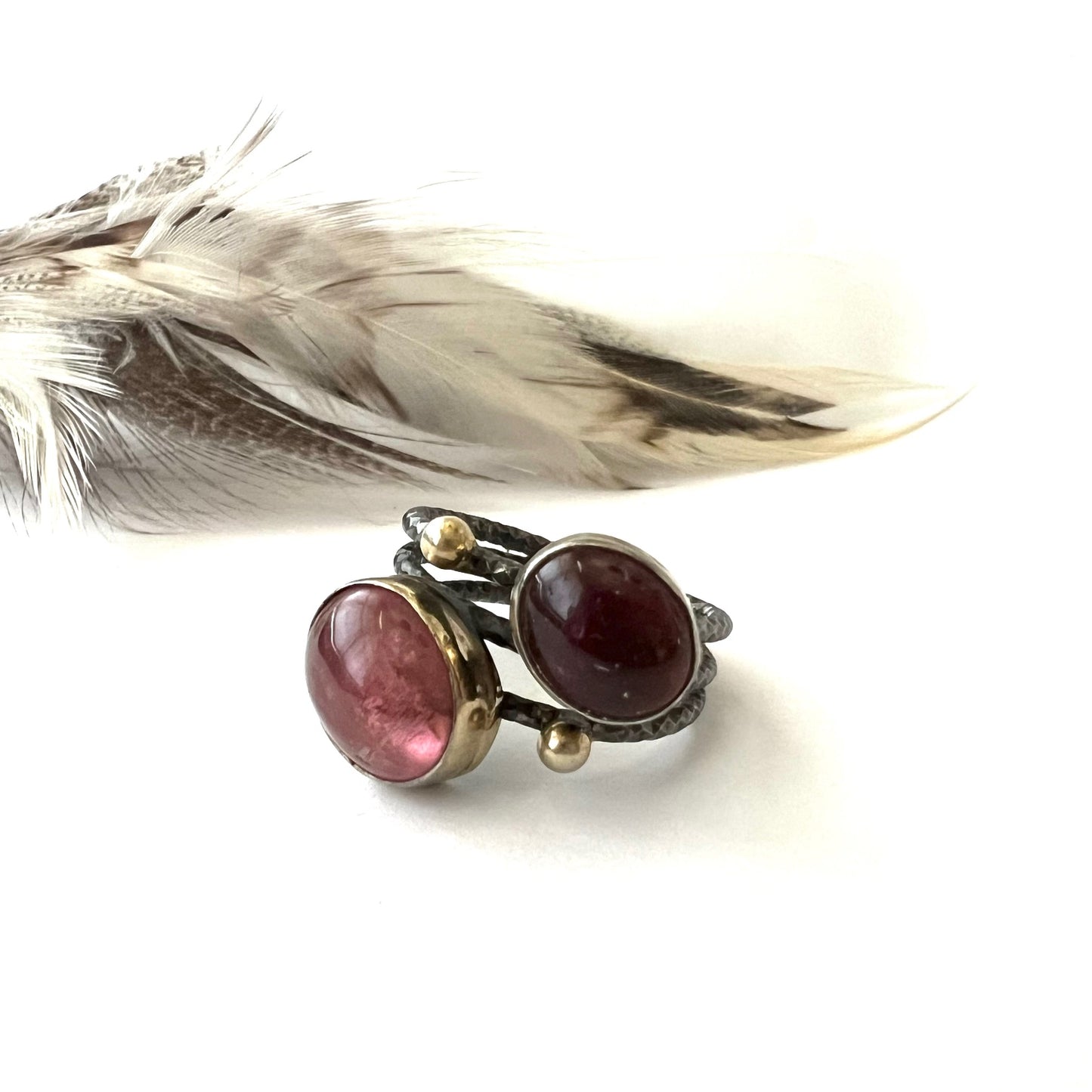 Vintage Pink Tourmaline Art School Ring - size 8