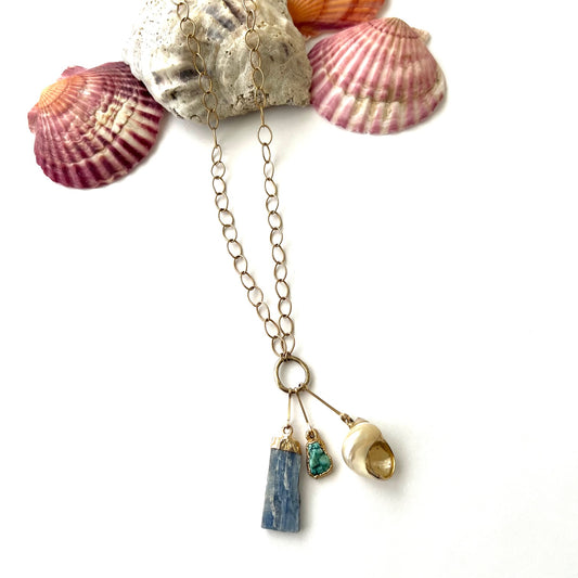 Demimonde 14K Gold Filled Earth and Sea Charm Necklace