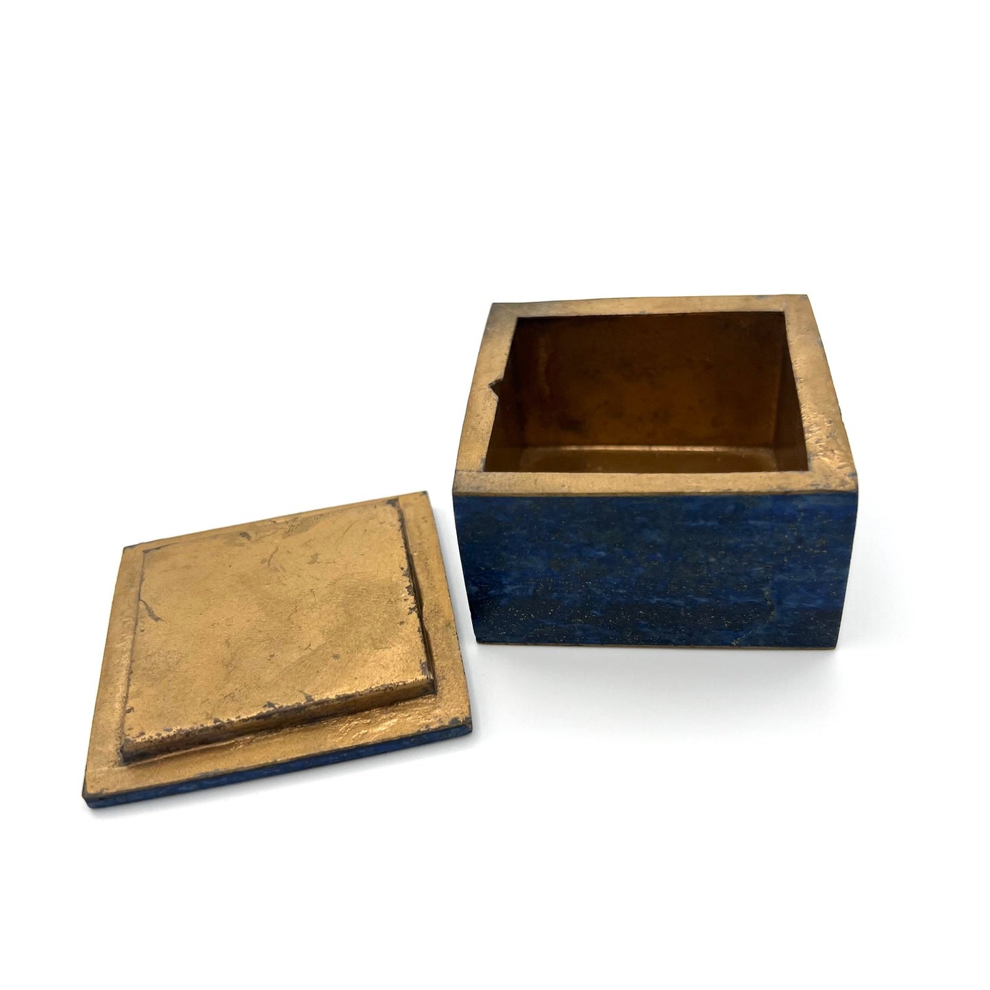 Vintage Lapis Lazuli Ring Trinket Box