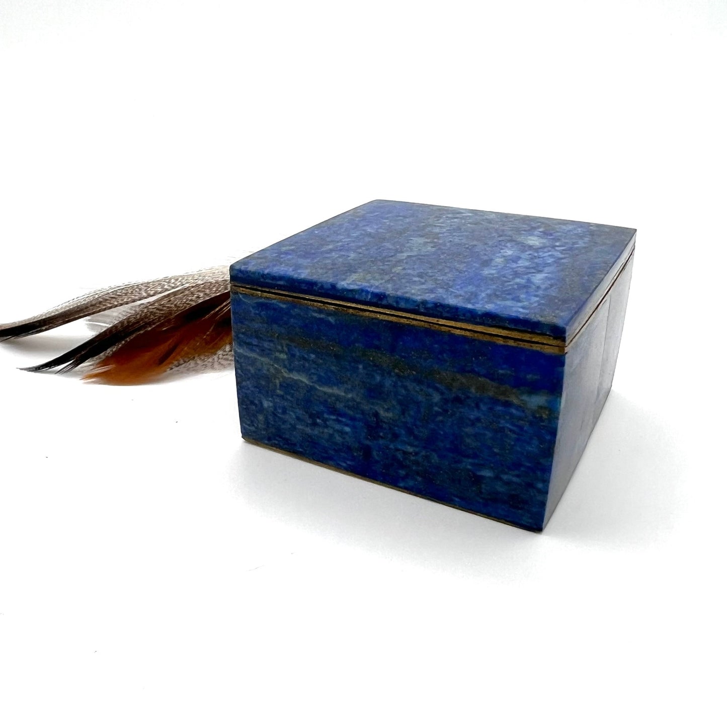 Vintage Lapis Lazuli Ring Trinket Box