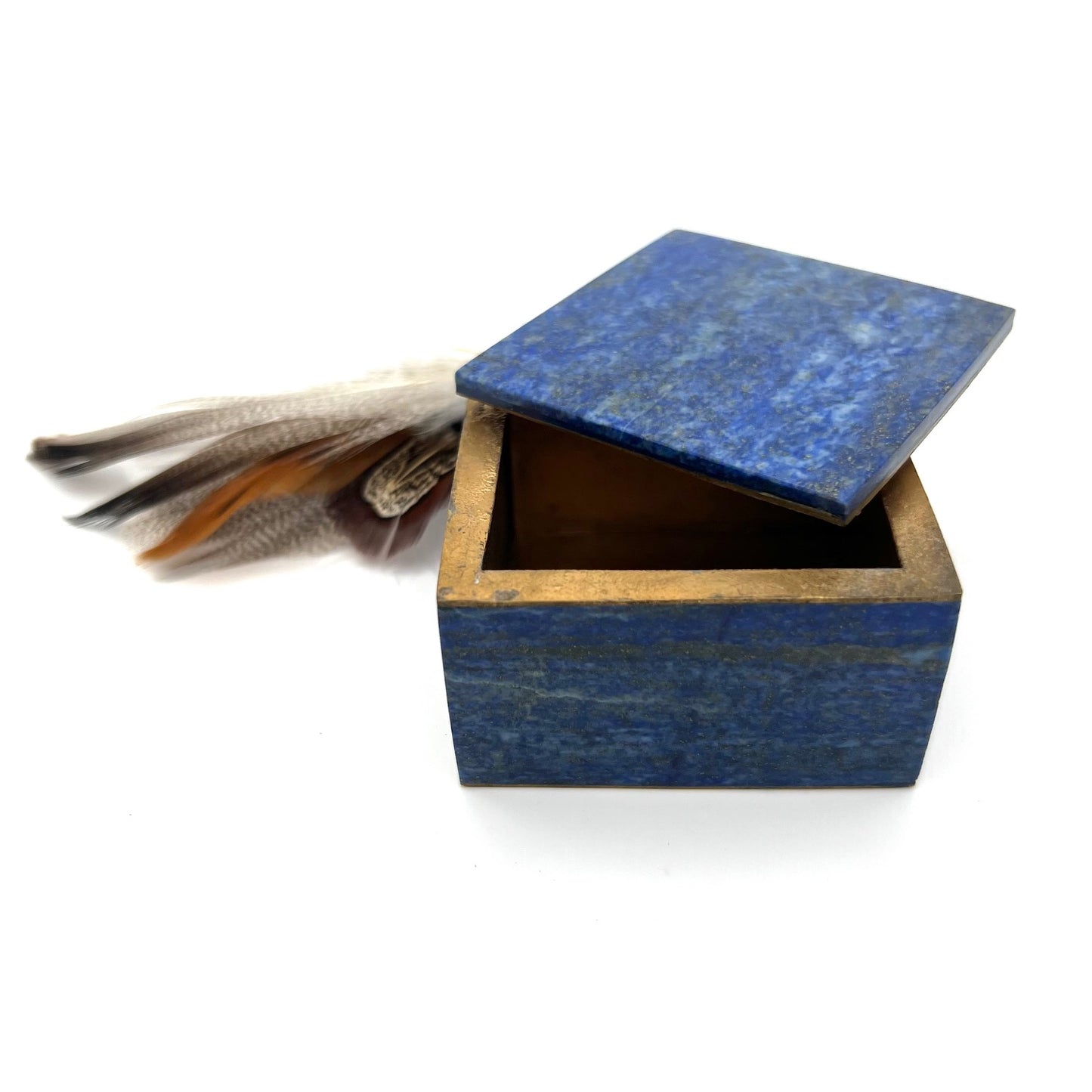 Vintage Lapis Lazuli Ring Trinket Box