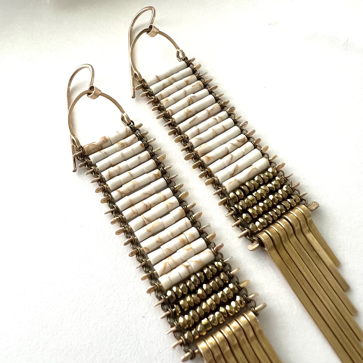 Demimonde White Howlite Tapestry Earrings