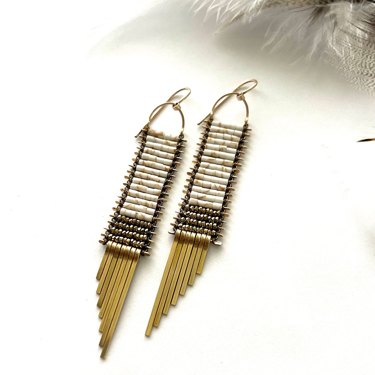 Demimonde White Howlite Tapestry Earrings