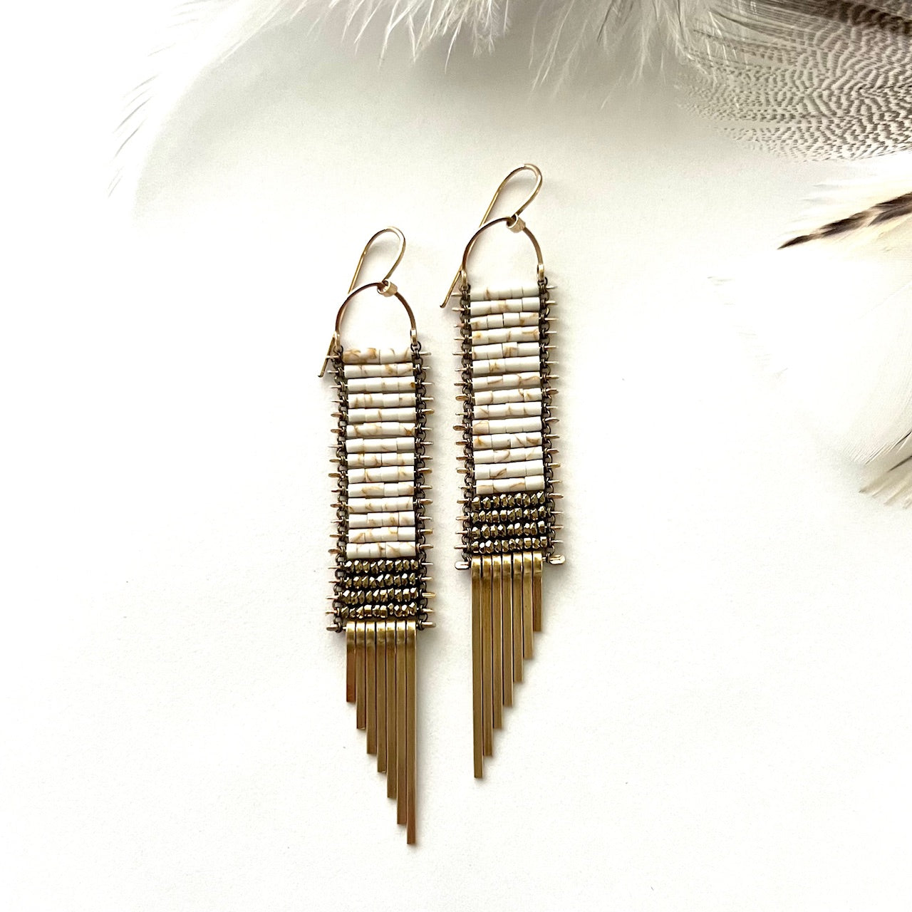 Demimonde White Howlite Tapestry Earrings
