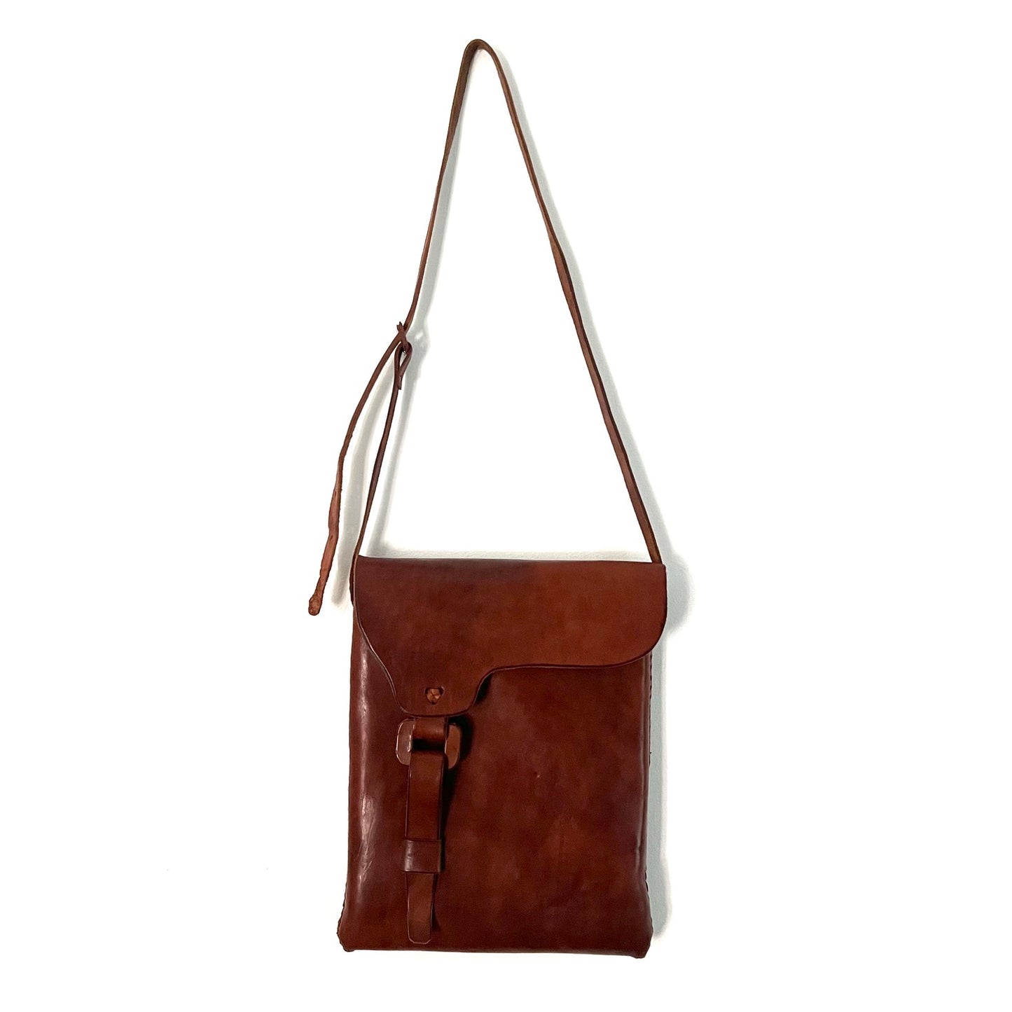 Vintage Brown Leather Messenger Satchel Bag