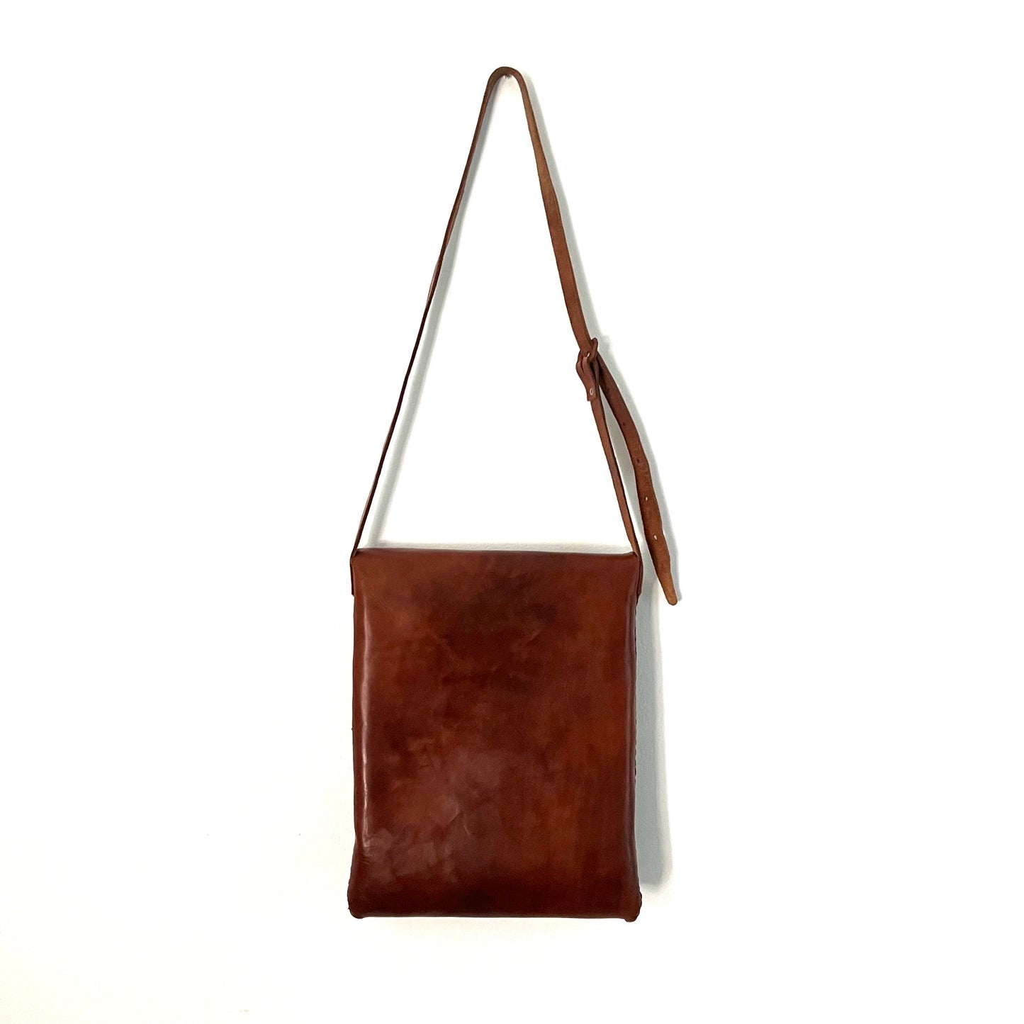 Vintage Brown Leather Messenger Satchel Bag