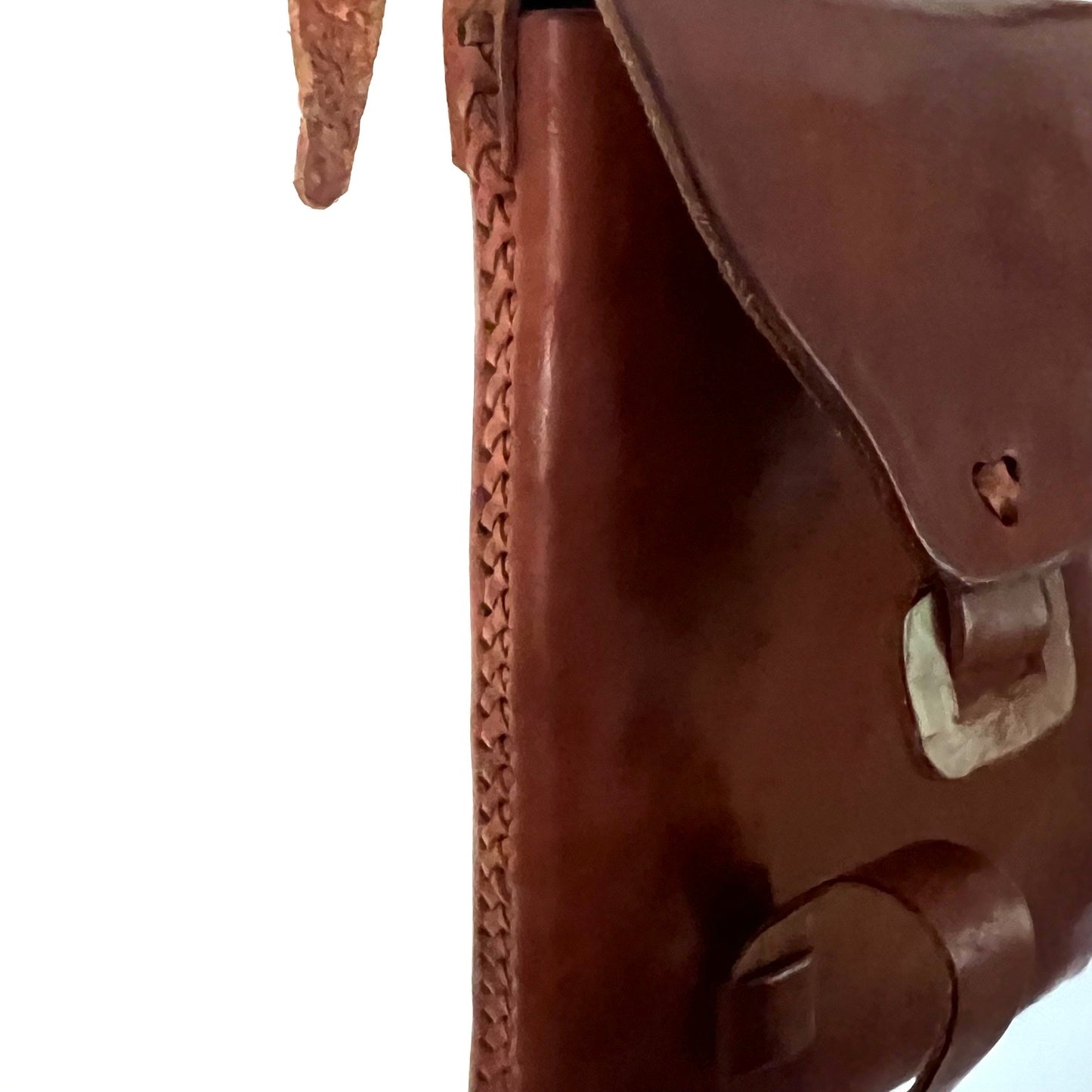 Vintage Brown Leather Messenger Satchel Bag