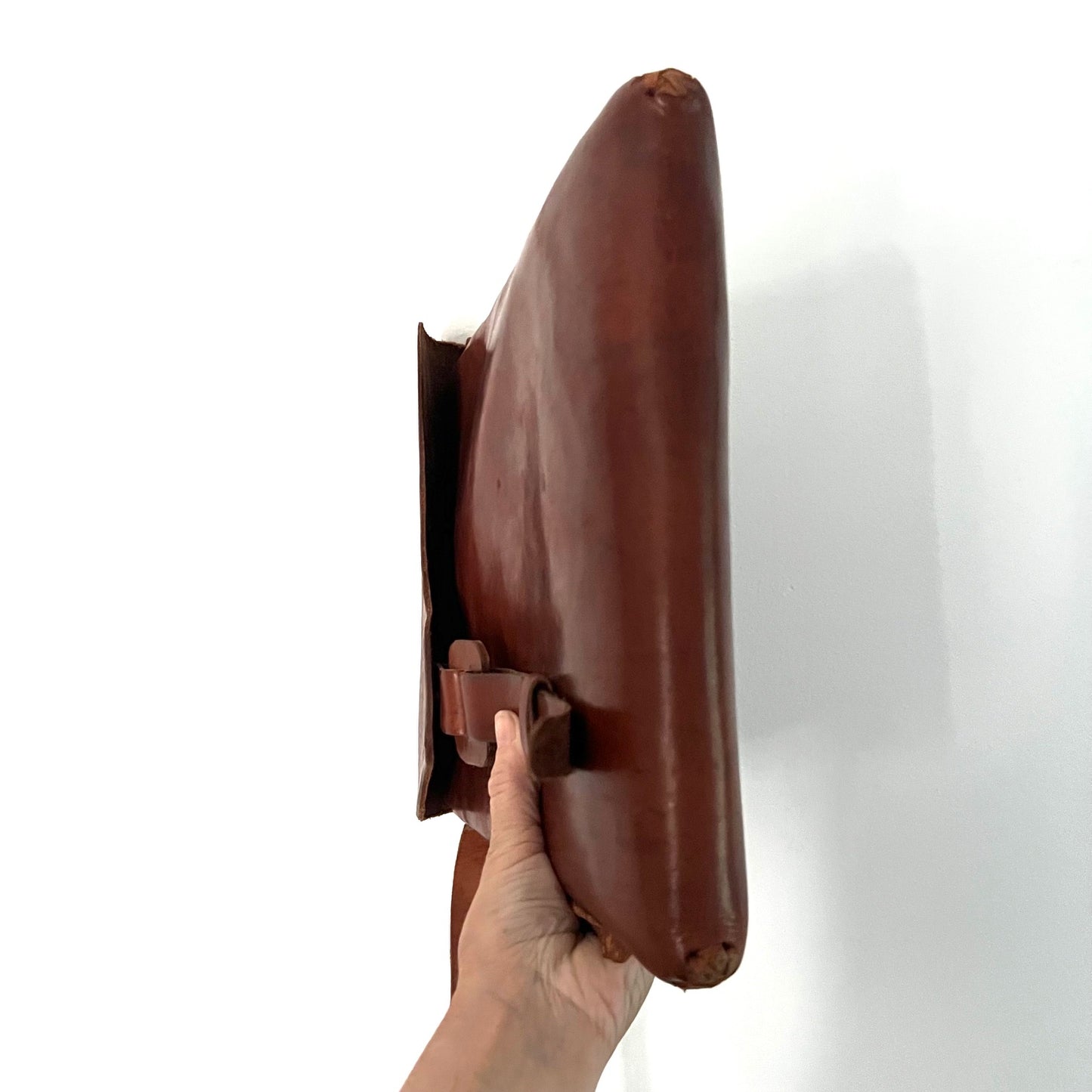 Vintage Brown Leather Messenger Satchel Bag