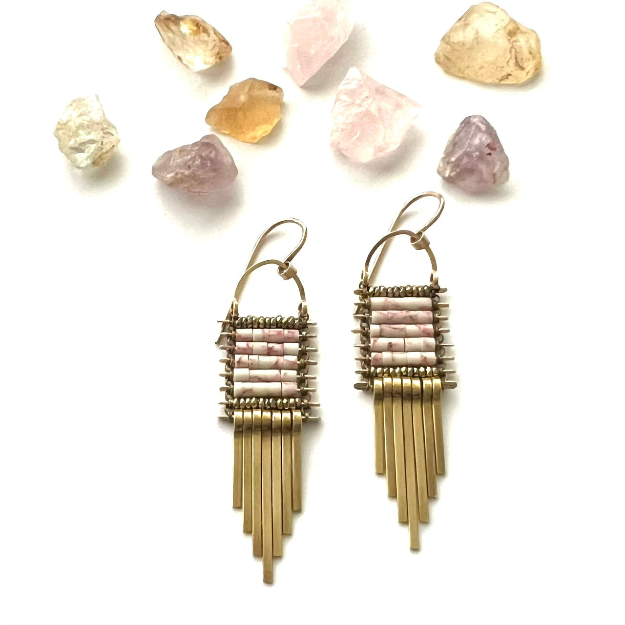 Demimonde Minima Pink Howlite Earrings