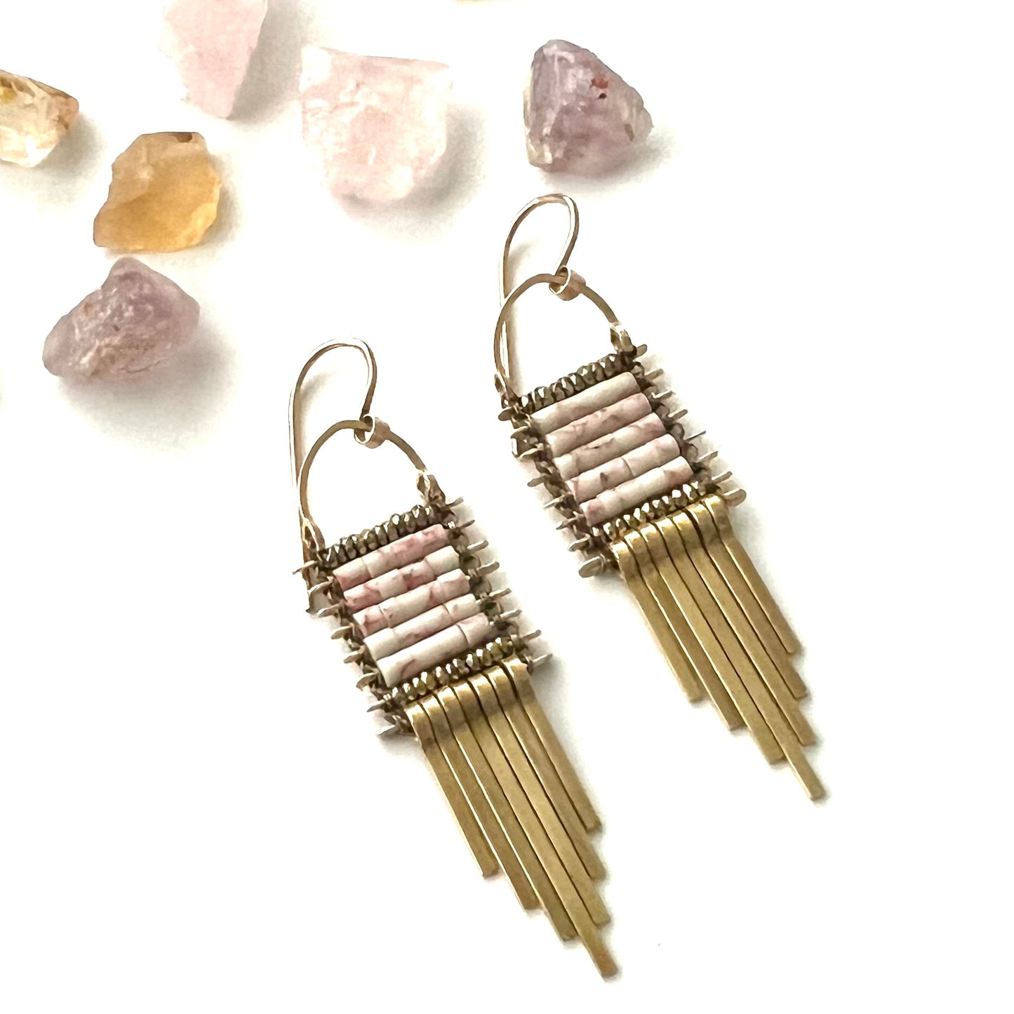 Demimonde Minima Pink Howlite Earrings