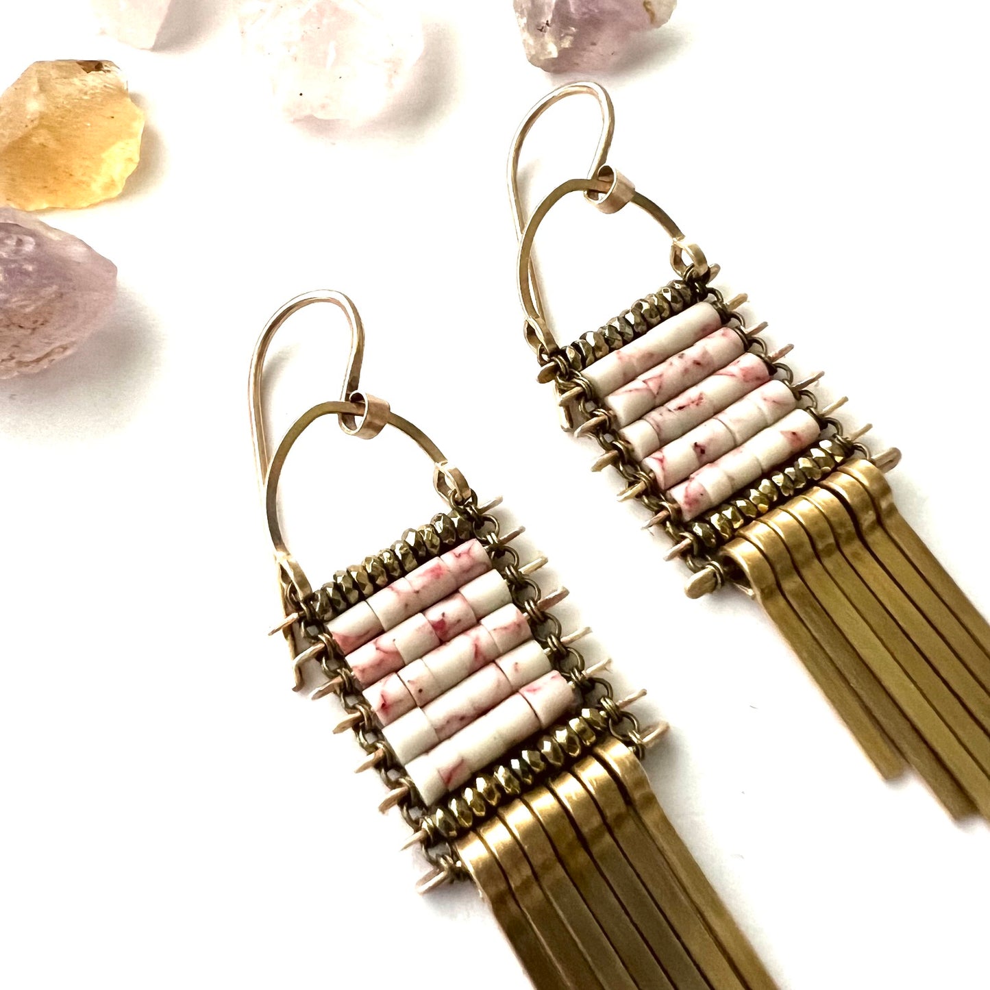 Demimonde Minima Pink Howlite Earrings