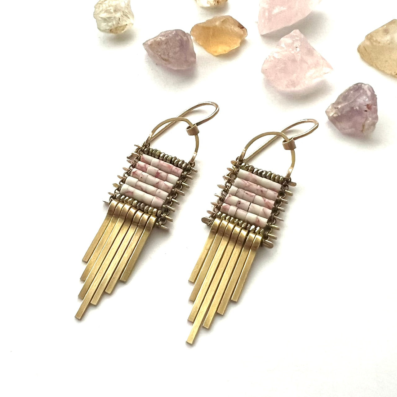 Demimonde Minima Pink Howlite Earrings