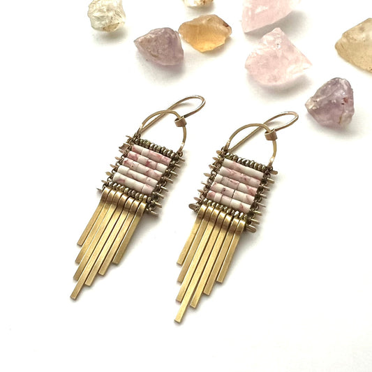 Demimonde Minima Pink Howlite Earrings