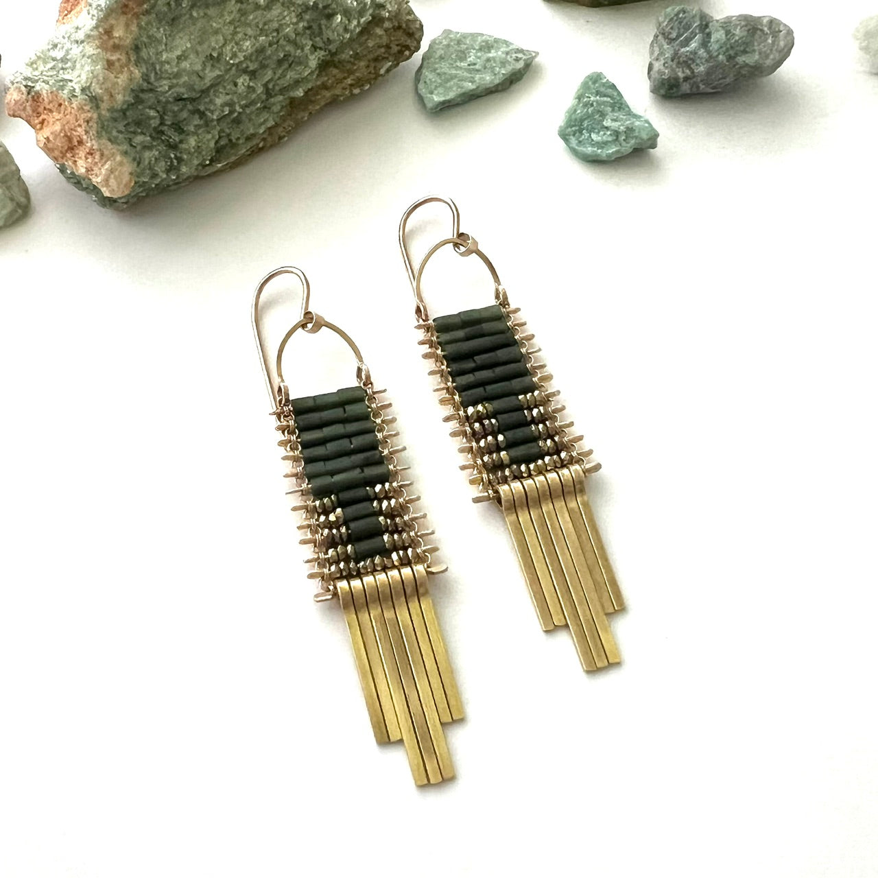 Demimonde Minima Jade Tapestry Earrings