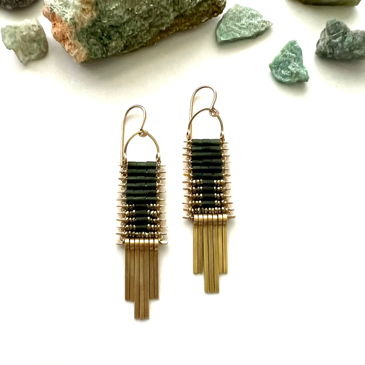 Demimonde Minima Jade Tapestry Earrings