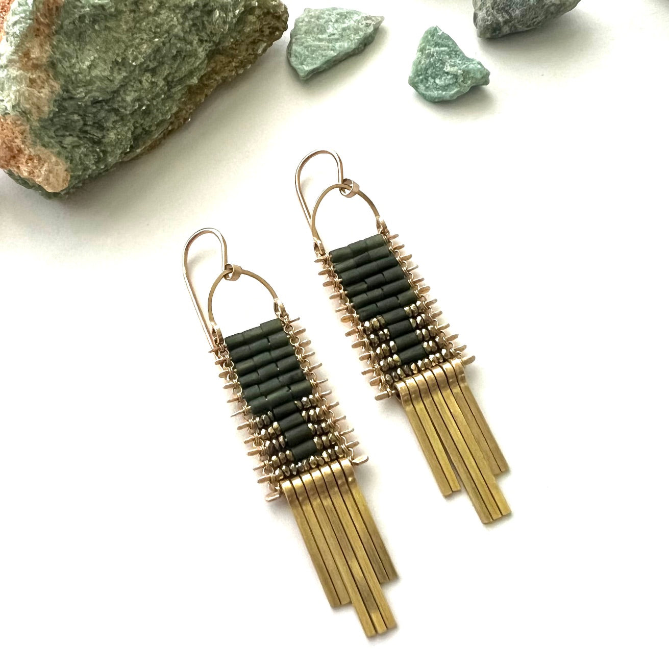 Demimonde Minima Jade Tapestry Earrings