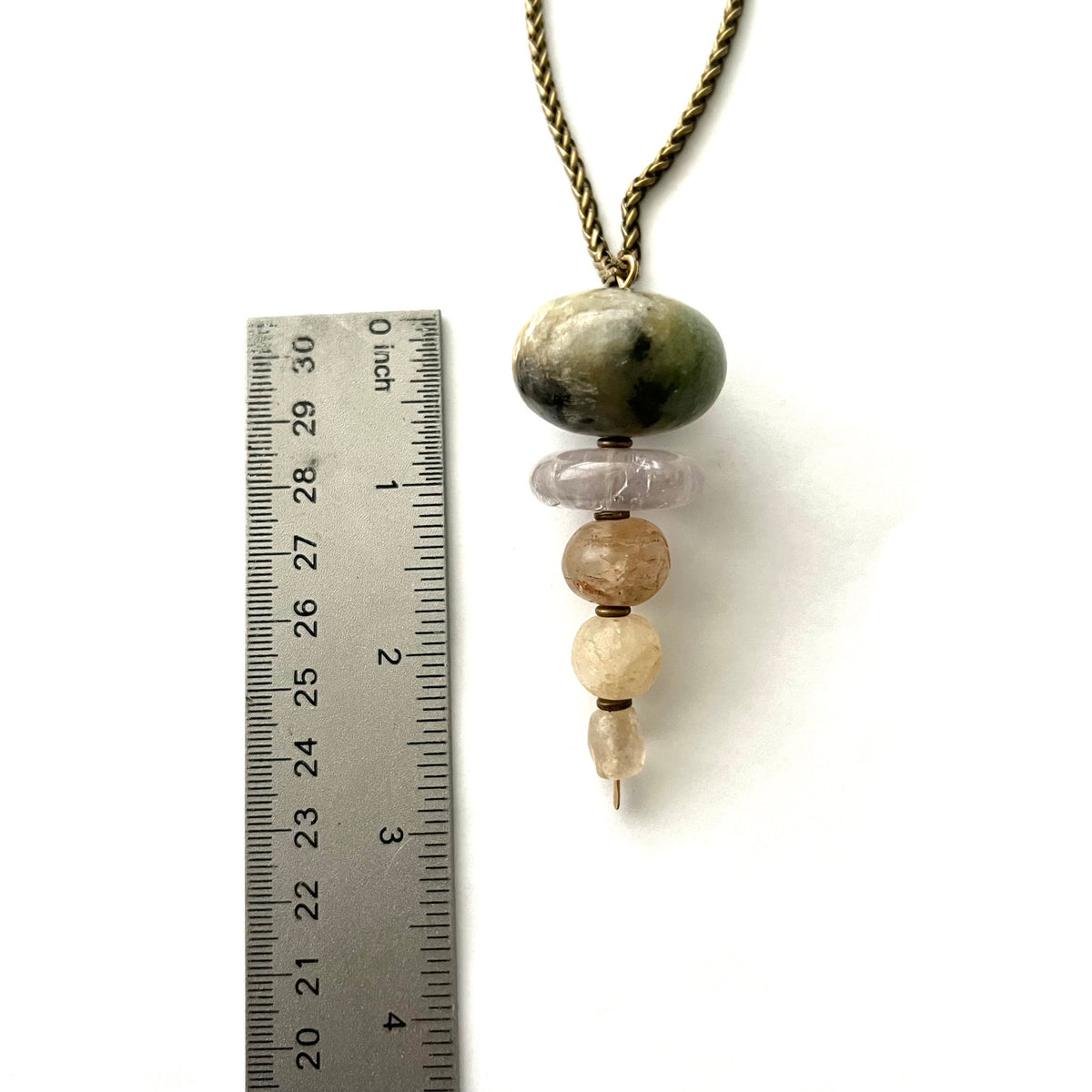 Demimonde Large Nephrite and Agate Terra Necklace