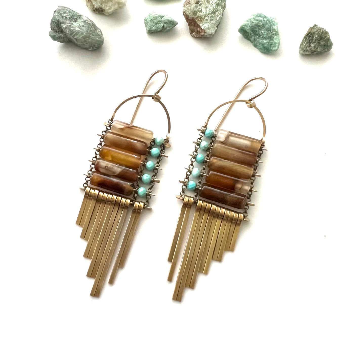 Demimonde Agate and Turquoise Earrings