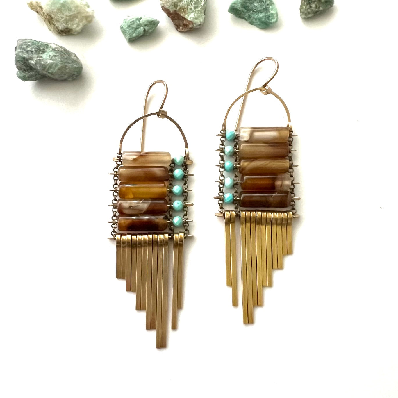 Demimonde Agate and Turquoise Earrings