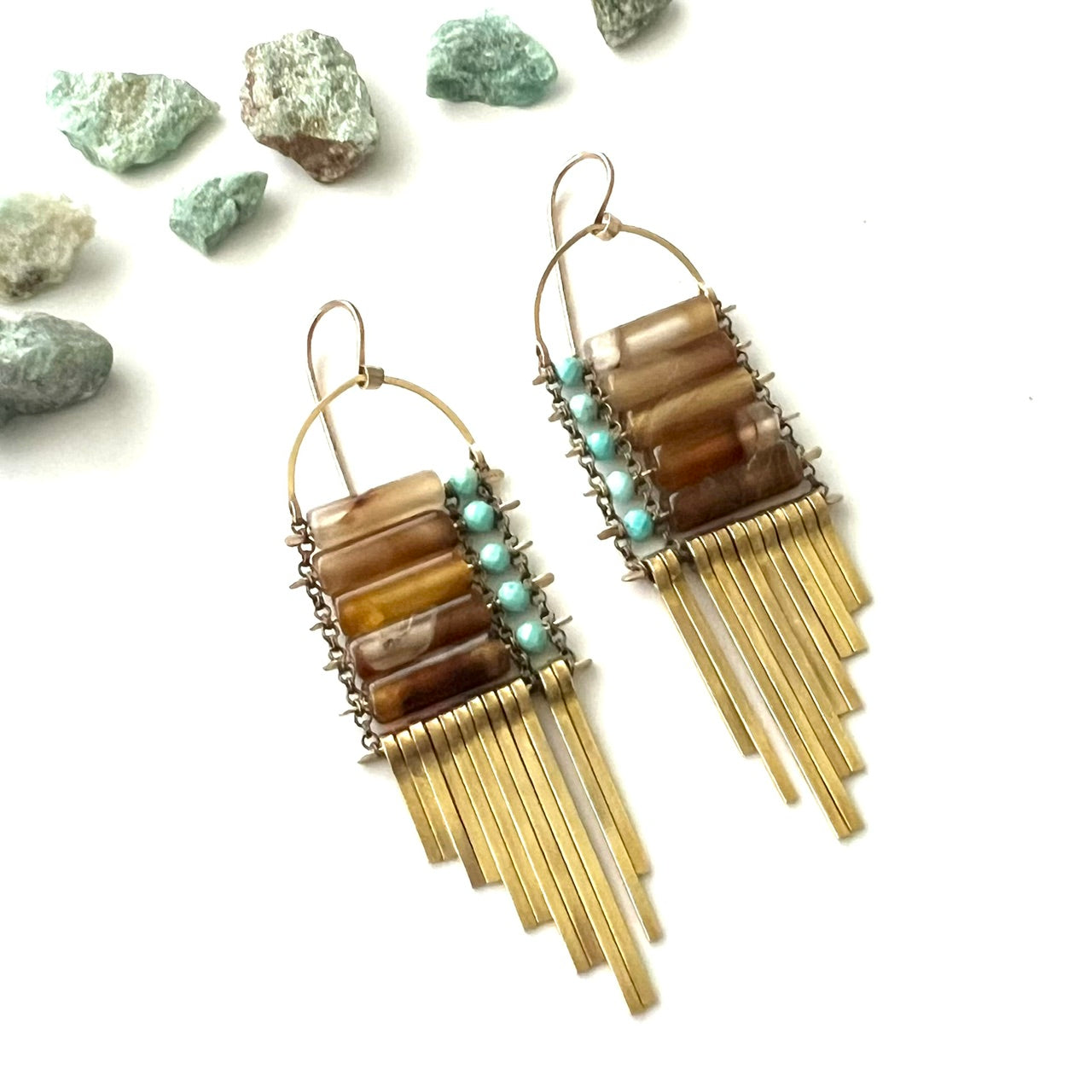 Demimonde Agate and Turquoise Earrings