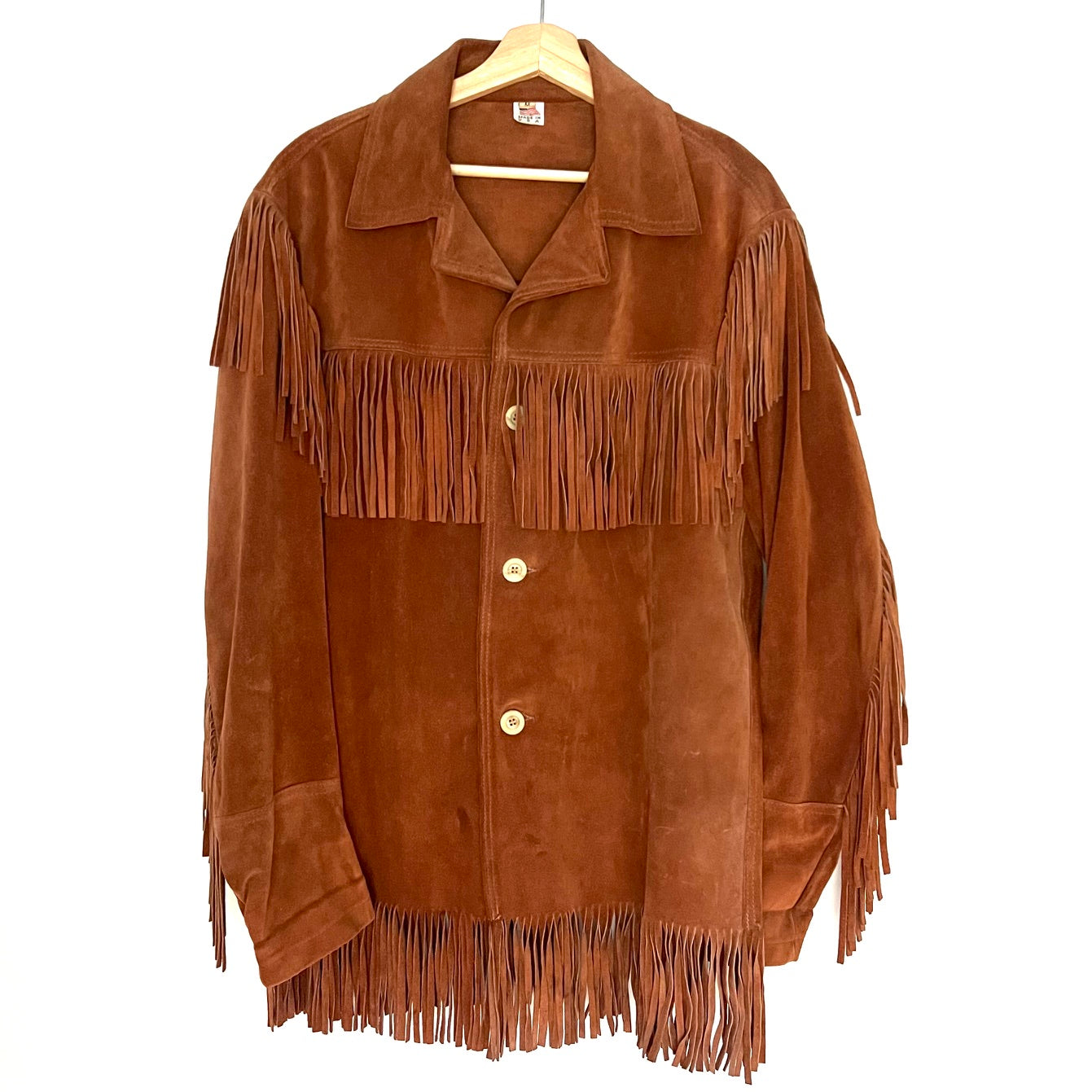 Vintage 70s Leather Fringe Western Jacket size M/L
