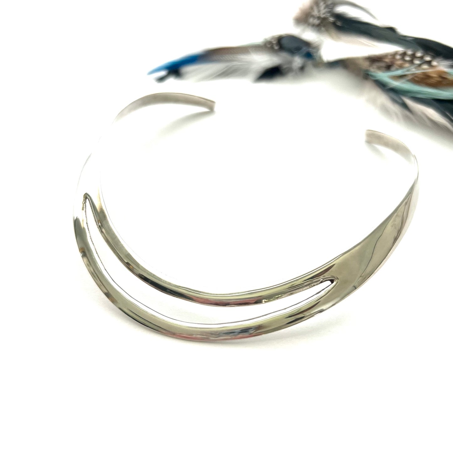 Vintage Sterling Silver Modernist Neck Cuff