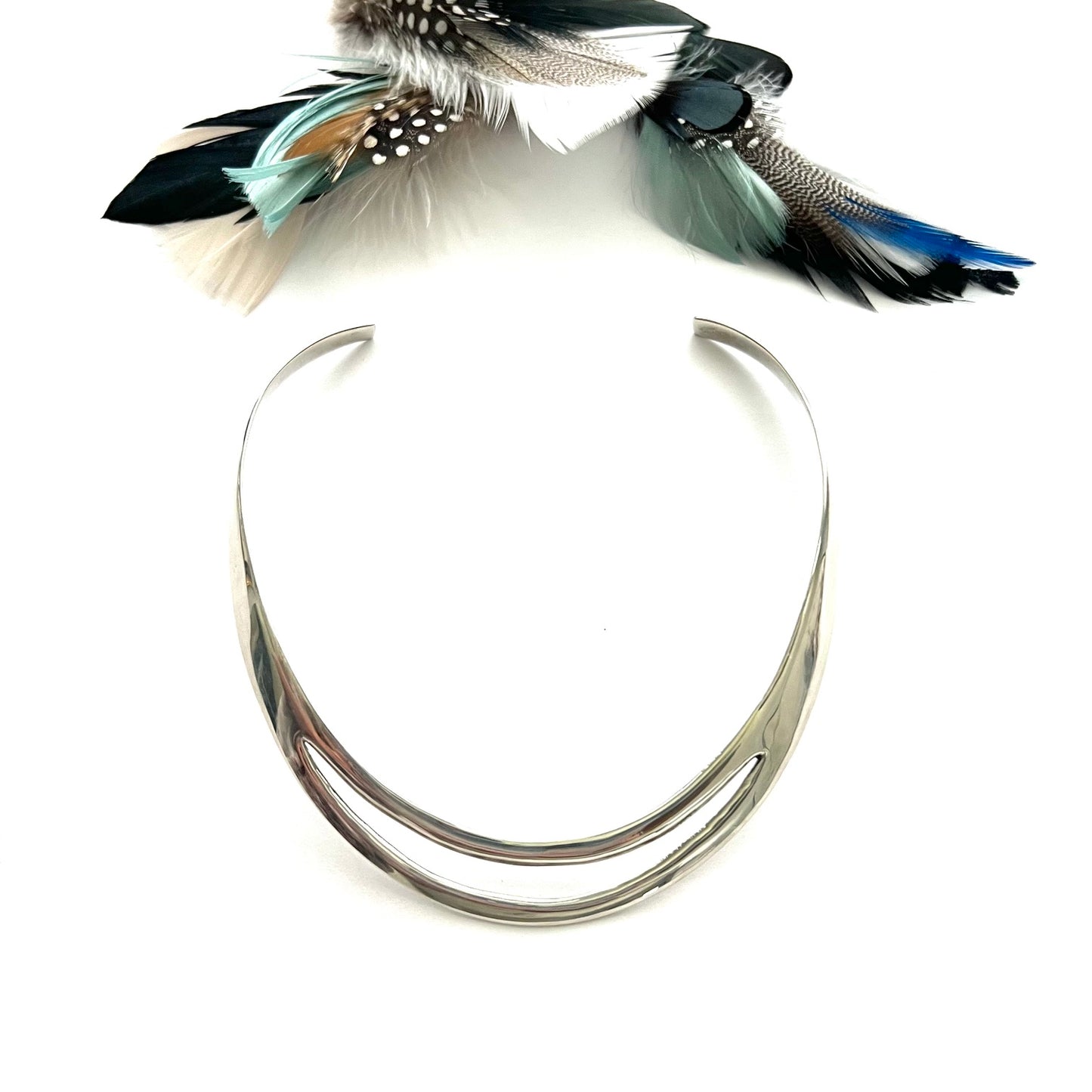 Vintage Sterling Silver Modernist Neck Cuff