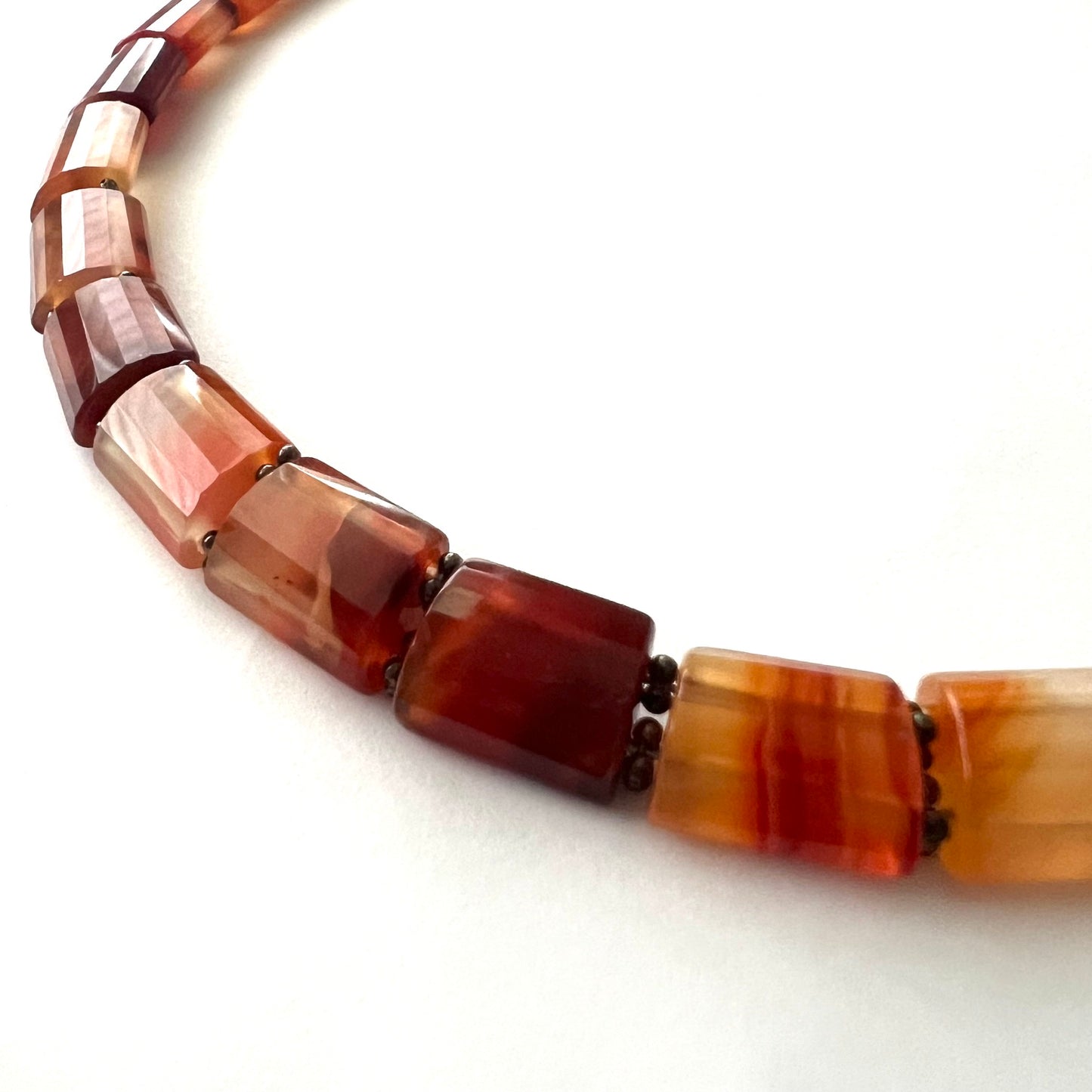 Vintage Carnelian Blood Moon Beaded Choker