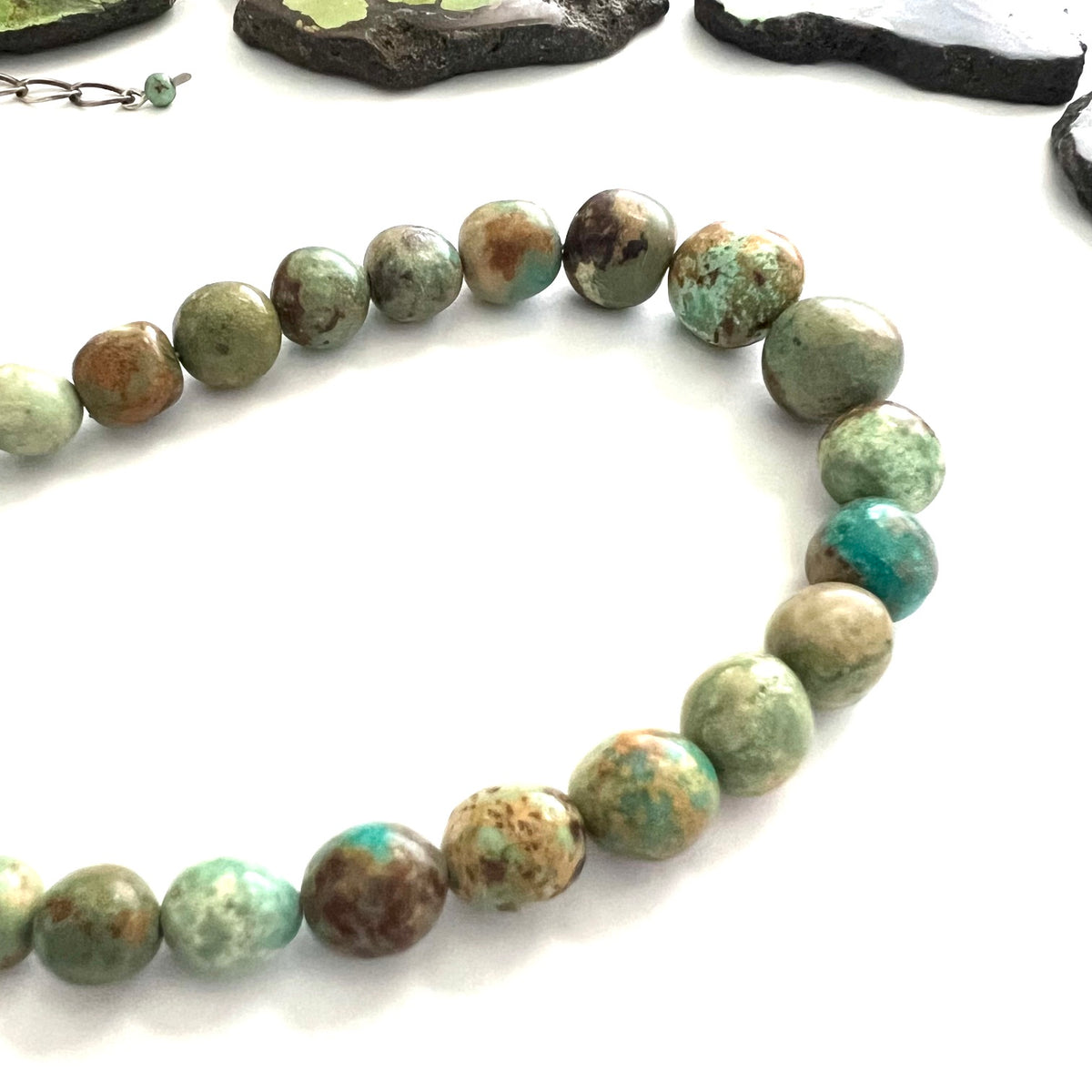 Vintage Earthy Green Turquoise Necklace