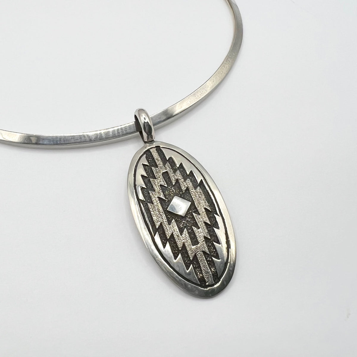 Vintage Daniel Espinosa Silver Neck Cuff with Tommy Jackson Pendant