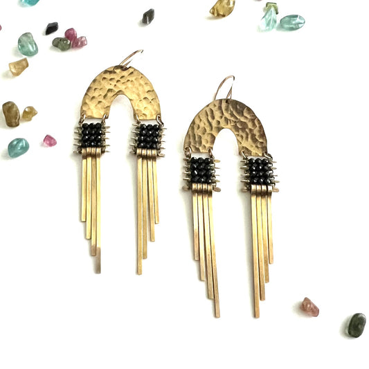 Arcus Black Spinel Earrings