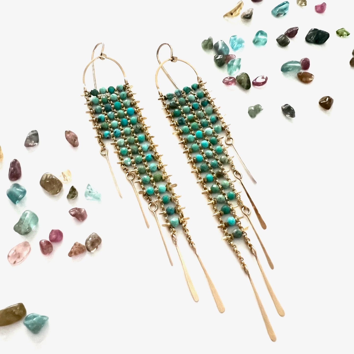 Turquoise Asymmetrical Sky Dancer Earrings