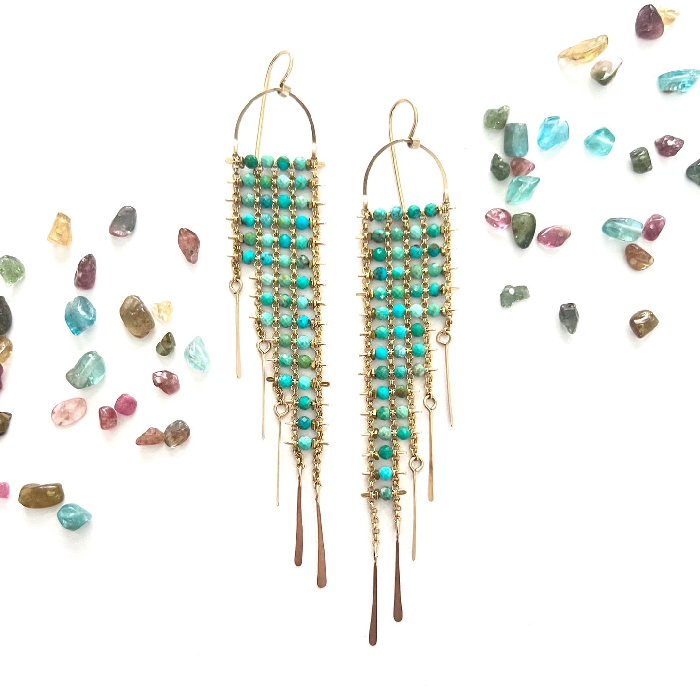 Turquoise Asymmetrical Sky Dancer Earrings